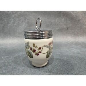 Royal Worcester Blackberry Porcelain Egg Coddler Chrome Lid Made in England